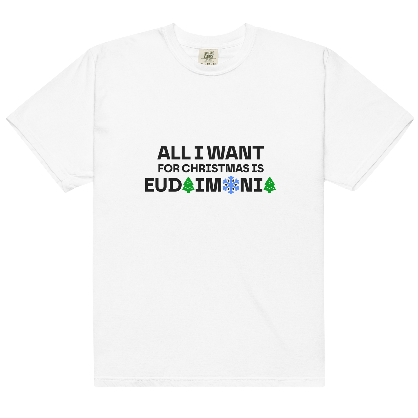 White heavyweight tee - Eudaimonia / Unisex