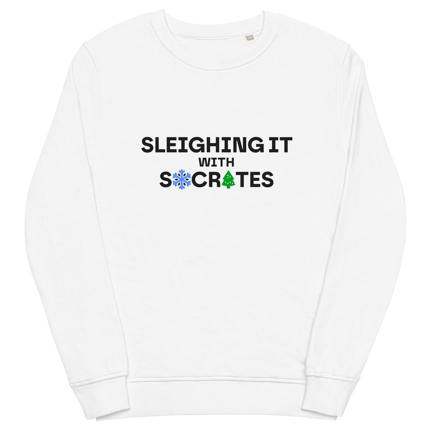 White organic sweatshirt - Socrates / Unisex