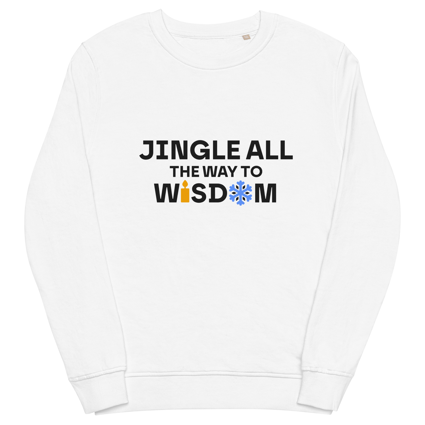 White organic sweatshirt - Wisdom / Unisex